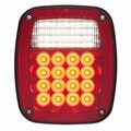 Optronics 52-Led Stud Mount Combination Stop/Turn/Tail/Backup Light With Reflex Lens And License STL60RLB